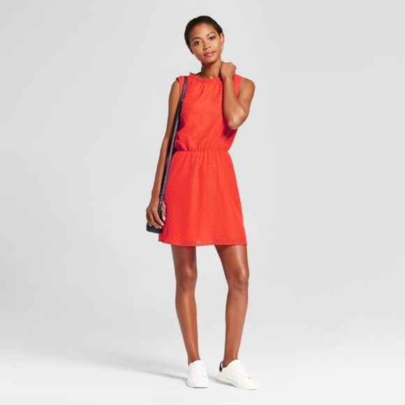 a new day Dresses & Skirts - NEW A New Day Tomato Textured Chevron Dress [D2]
